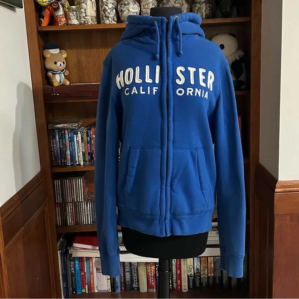 Hollister Sherpa Lined Full Zip Logo Hoodie Jacket